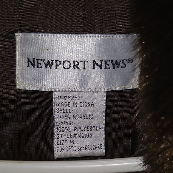 Newport News Dark Brown Faux Fur Coat - Picture 2 of 3